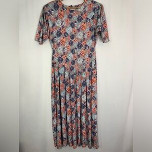 Maggie Lawrence (Vintage) Short Sleeve Round Neckline Floral Midi Dress Size 12